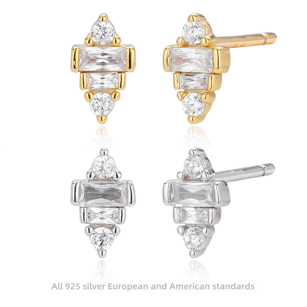 Damen Ohrstecker mit elegantem Zirkonbesatz aus hochwertigem 925 Sterling Silber Shop Nory