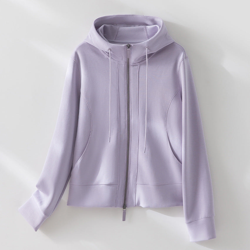 Damen Kapuzen-Performance-Zipjacke mit Reißverschluss und seitlichen Eingriffstaschen Shop Nory