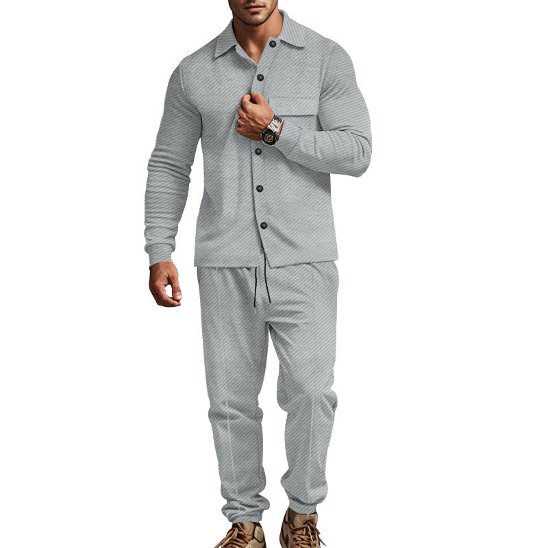 Herren modisches Zweiteiler Freizeitanzug mit strukturiertem Design