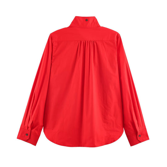 Damen Oversize‑Hemdenjacke mit Stehkragen und aufgesetzten Brusttaschen Shop Nory
