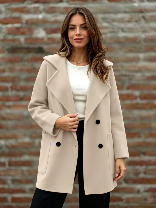 Damen Doppelreihiger Wollmantel mit Oversize-Revers Shop Nory