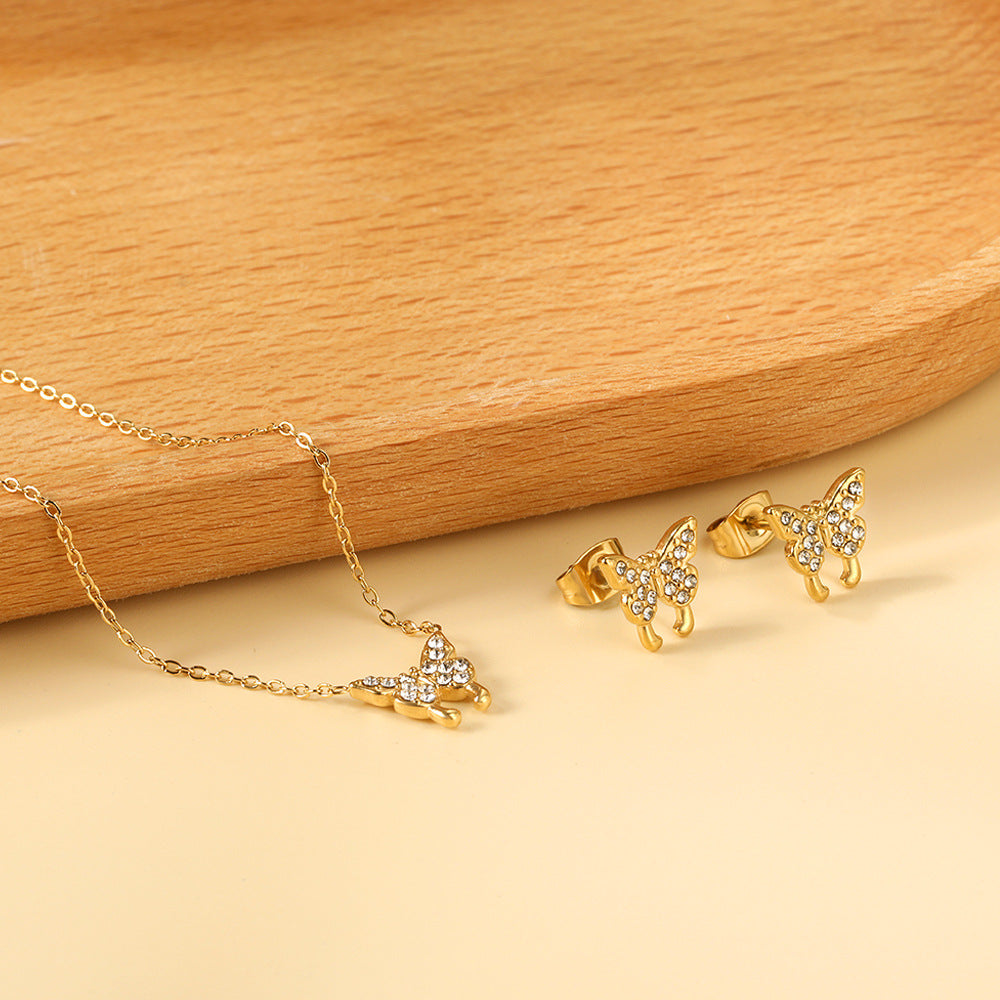 Damen Schmuckset mit bunnyförmigen Ohrsteckern und passende Halskette Shop Nory