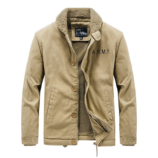 Herren Lässige Jacke mit Teddyfutter Shop Nory