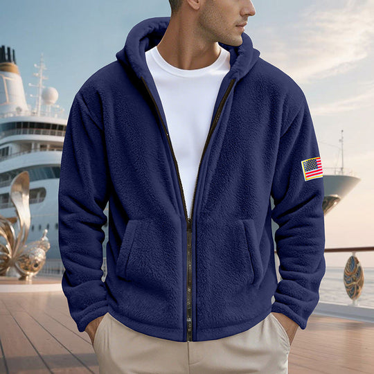 Herren gemütlicher Kapuzenpullover aus weichem Fleece mit bequemem Schnitt Shopnory