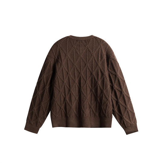 Damen Strickcardigan im Boxy Cut mit strukturierter Rautenmuster, Rundhalsausschnitt und durchgehender Knopfleiste Shop Nory