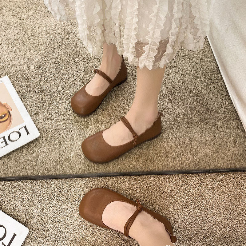 Damen Bequeme und elegante Ballerinas mit verstellbarem Riemen und weicher Innensohle