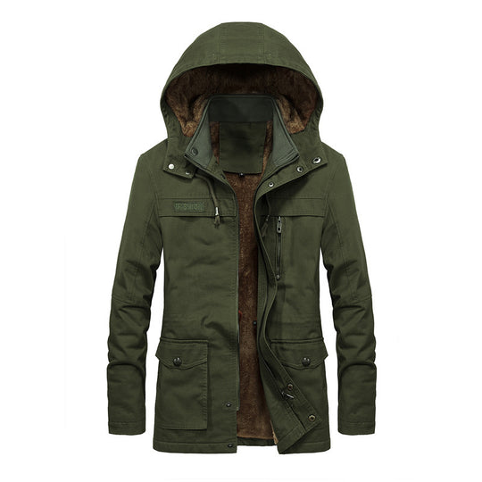 Herren Thermo-Canvas-Parka mit Teddyfleece-Innenfutter und Windschutzleiste Shop Nory