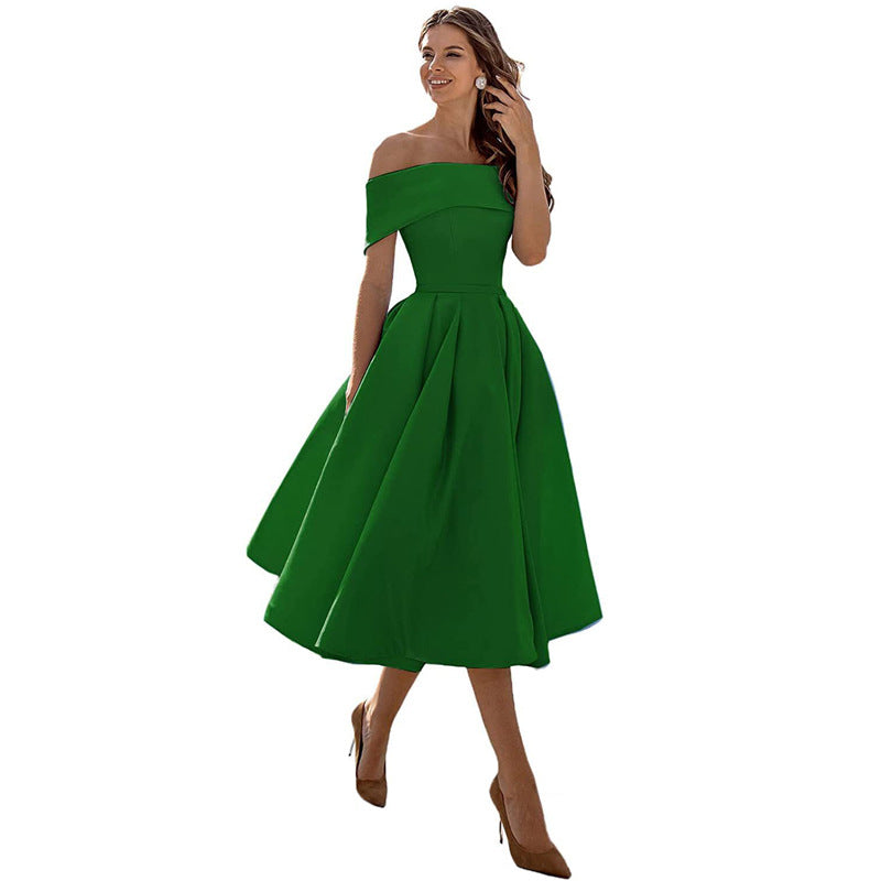 Legere Mode Satin Cocktailkleid Ohne Träger