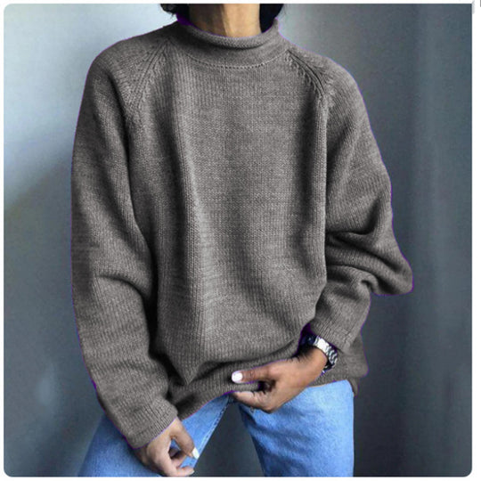 Damen nan kastiger Feinstrickpullover mit kurzem Stehkragen und Raglanärmeln Shop Nory
