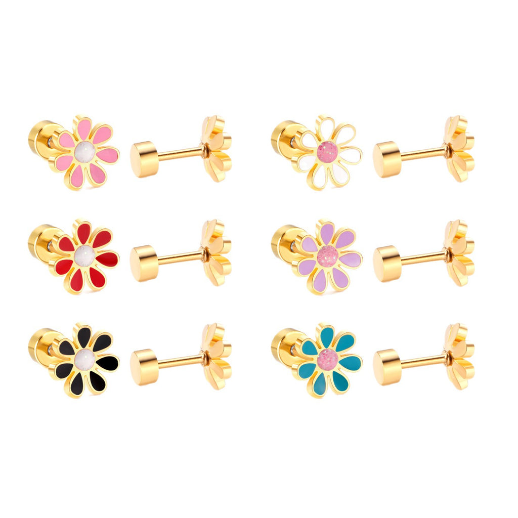 Damen Ohrstecker im floralen Design mit bunten Akzenten Shop Nory