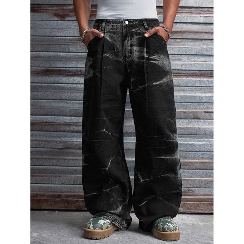 Herren Weit geschnittene Denim-Hosen mit besonderem Waschungseffekt Shop Nory