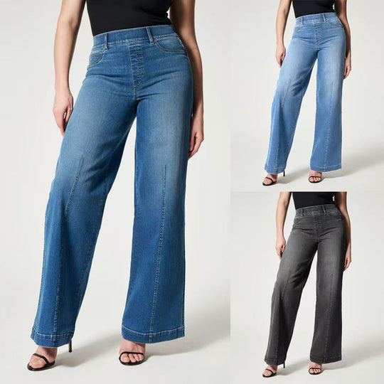 Damen Hochtaillierte Weitgeschnittene Jeanshose mit geradem Bein Shop Nory