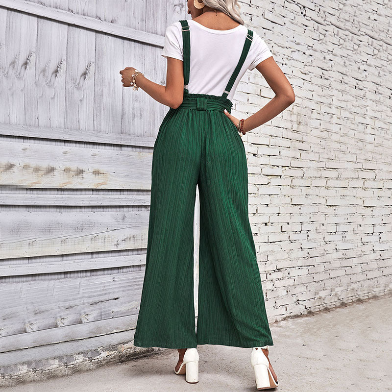 Damen Culotte-Jumpsuit mit verstellbaren Trägern und elegantem Kordelzug