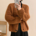 Damen Kuscheliger Strickcardigan mit großen Knöpfen