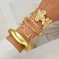 Damen Armreifen-Set mit kunstvollen Blumenmustern und eleganten Designs Shop Nory
