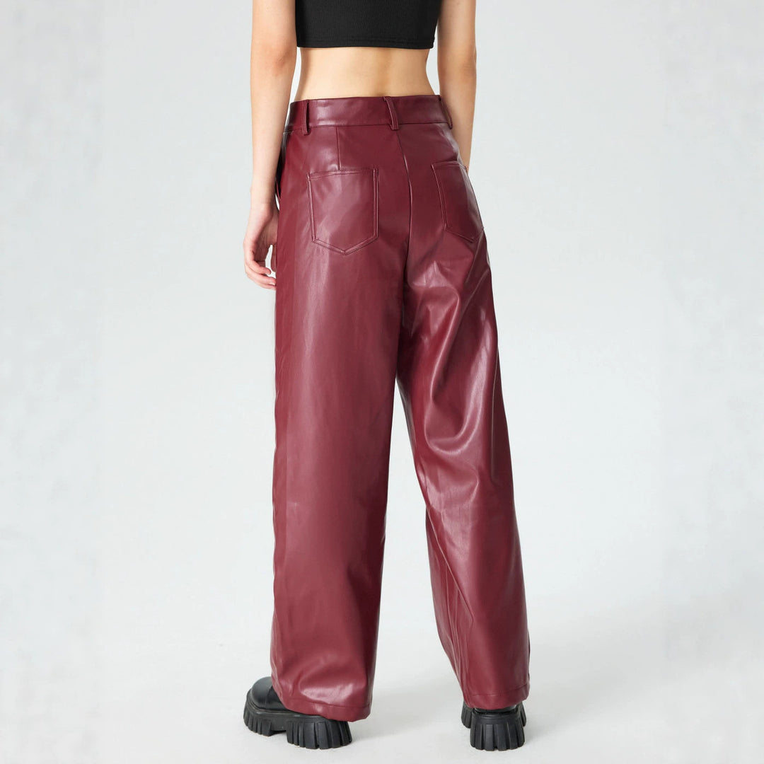 Damen Elegante Kunstlederhose Shop Nory