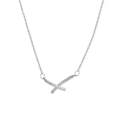 Damen Halskette mit funkelndem Kreuzanhänger aus hochwertigem Edelstahl Shop Nory