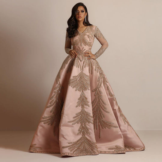 Damen Glamouröses Abendkleid mit schimmernden Pailletten und tiefem V-Ausschnitt
