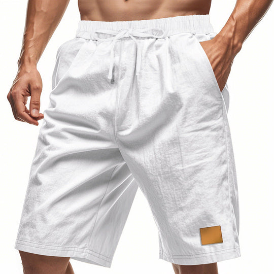 Herren nan Kordelzug-Bermuda aus weichem Baumwollmix mit elastischem Bund und Seitentaschen