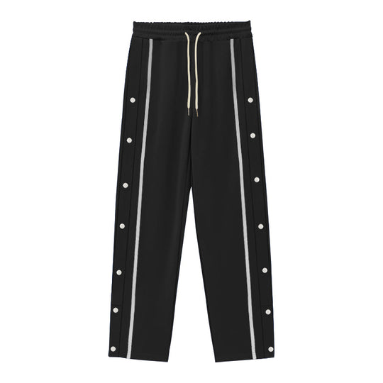 Herren Snap-Trackhose mit seitlichem Kontraststreifen, Druckknopf-Leiste und elastischem Bund Shop Nory