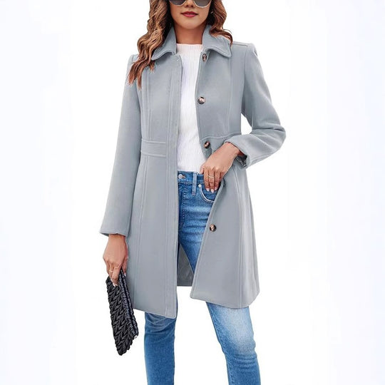 Damen Elegante Wollmantel
