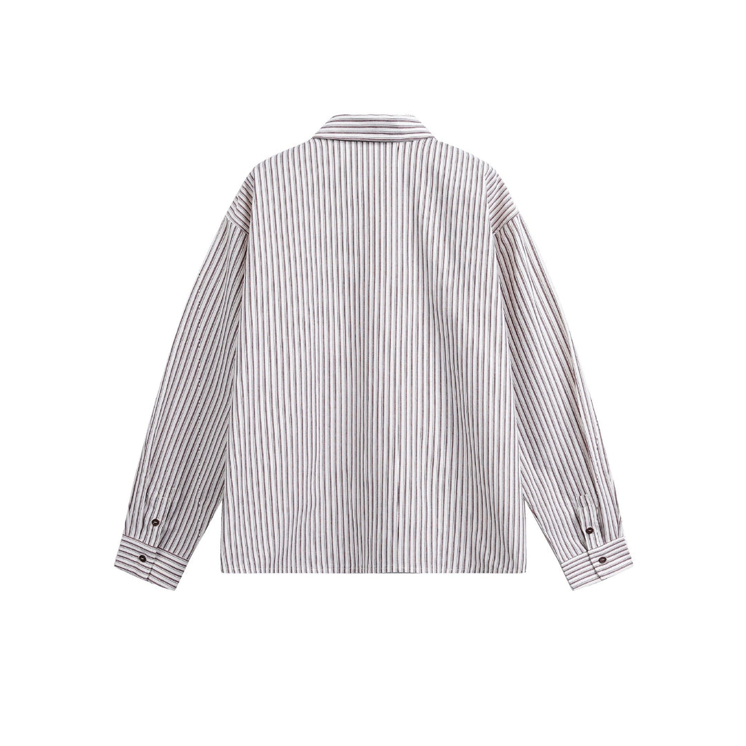 Herren Gestreiftes Overshirt mit Zwei‑Wege‑Reißverschluss und Brusttasche Shop Nory