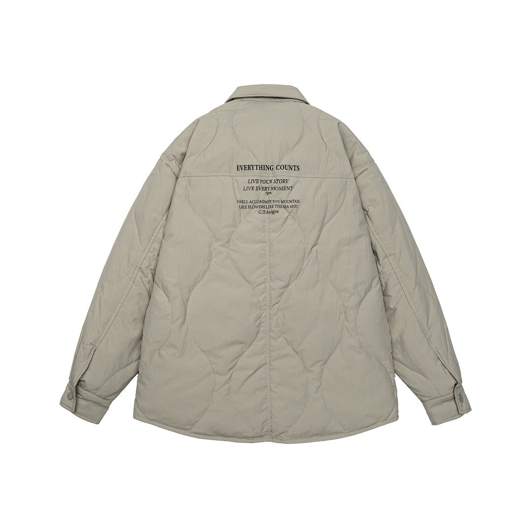 Herren Gesteppte Oversize-Hemdjacke mit Steppung, Druckknöpfen und Brusttaschen Shop Nory