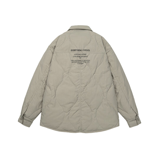 Herren Gesteppte Oversize-Hemdjacke mit Steppung, Druckknöpfen und Brusttaschen Shop Nory