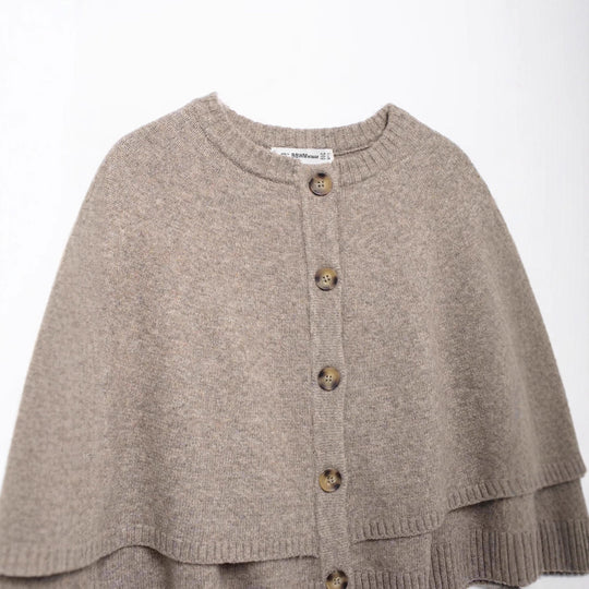 Damen Cape-Cardigan mit durchgehender Knopfleiste und doppellagigem Saum Shop Nory