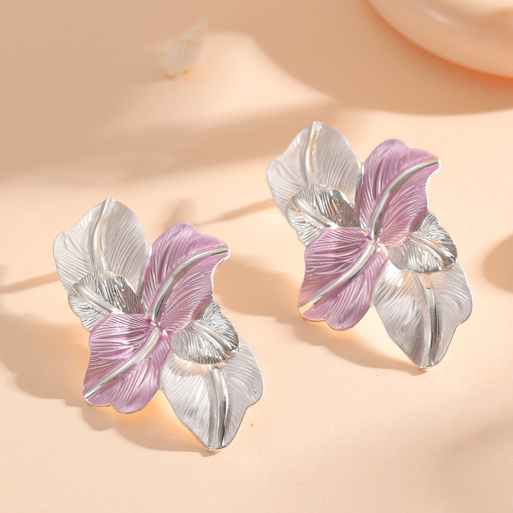 Damen Ohrclips im eleganten Orchideen-Design Shop Nory