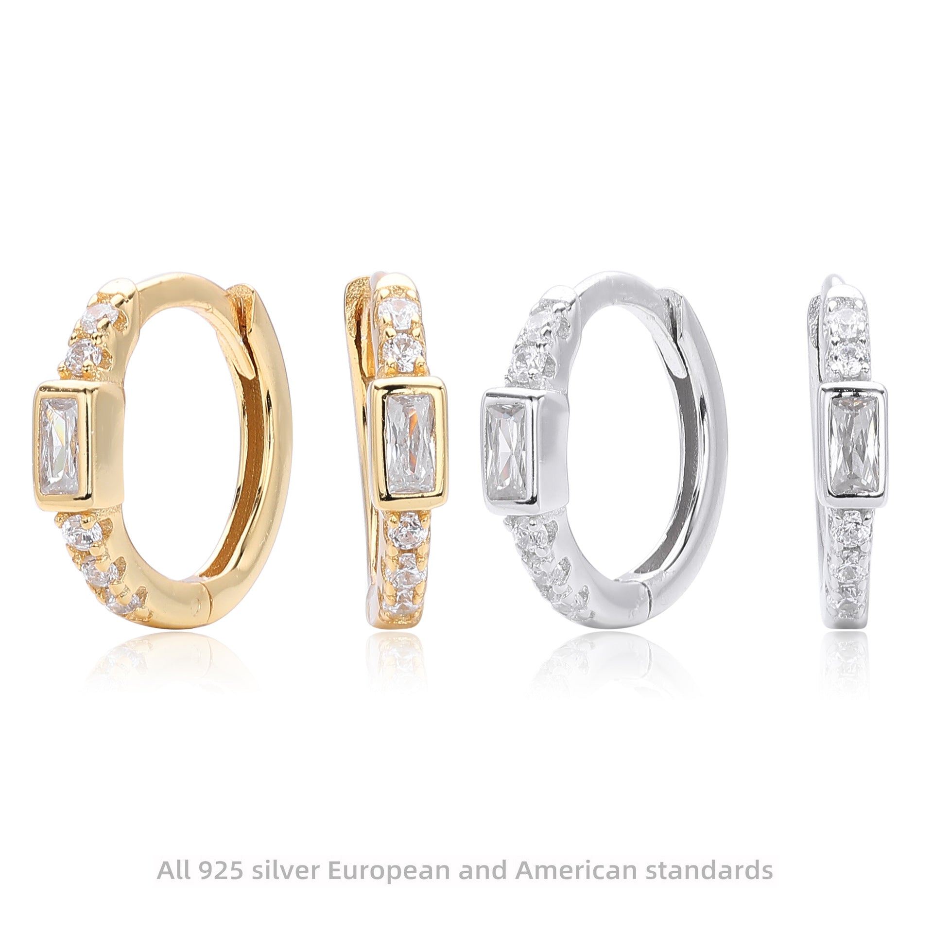 Damen Ohrhänger mit elegantem Zirkonbesatz aus hochwertigem 925 Sterlingsilber Shop Nory