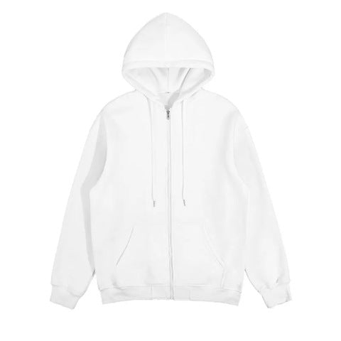 Unisex nan minimalistischer Zip-Hoodie aus schwerer Baumwollmischung mit Kängurutaschen und gerippten Bündchen Shop Nory
