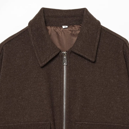 Damen Kurzjacke aus Wollmix mit Reißverschluss, Pattentaschen und elastischem Saum Shop Nory