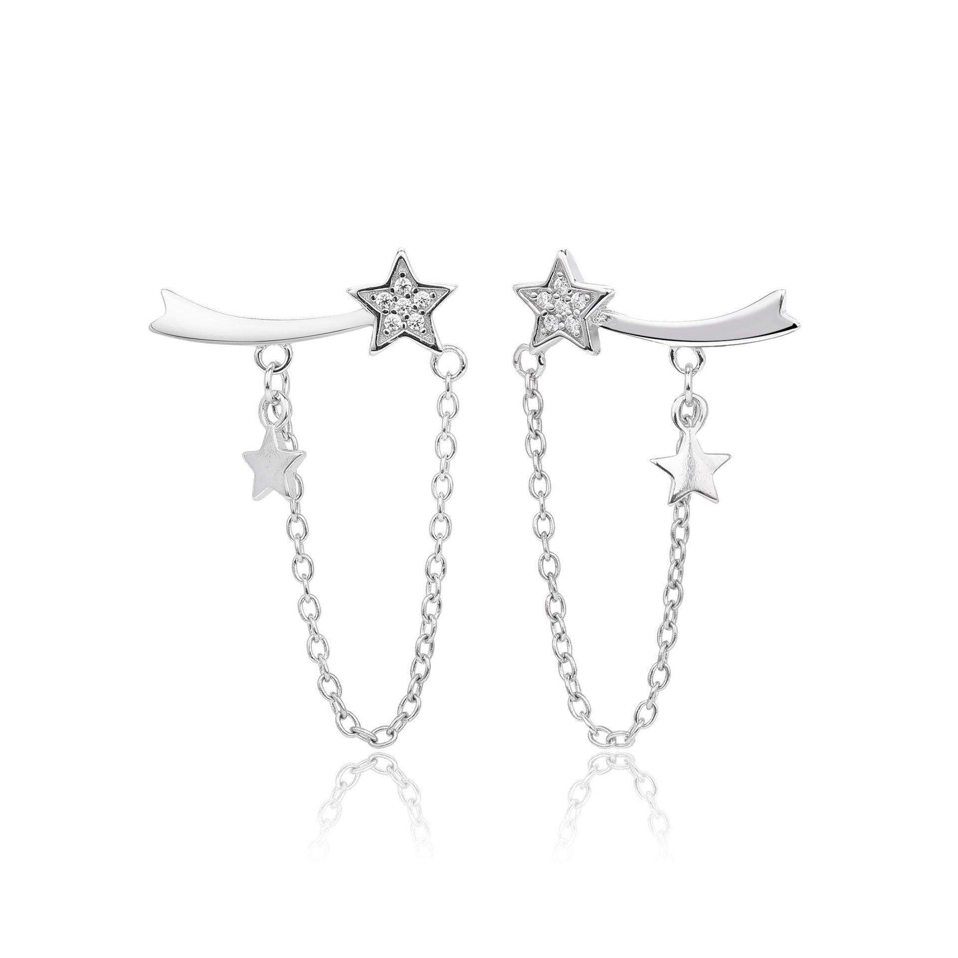 Damen Ohrhänger mit funkelnden Zirkon-Anhängern und verspieltem Sternendesign Shop Nory