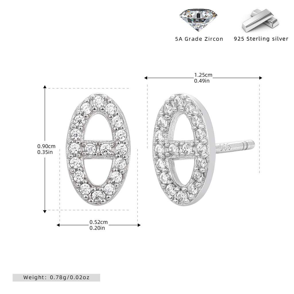 Damen Ohrstecker aus hochwertigem 925 Sterling Silber mit funkelnden Zirkonia Shop Nory