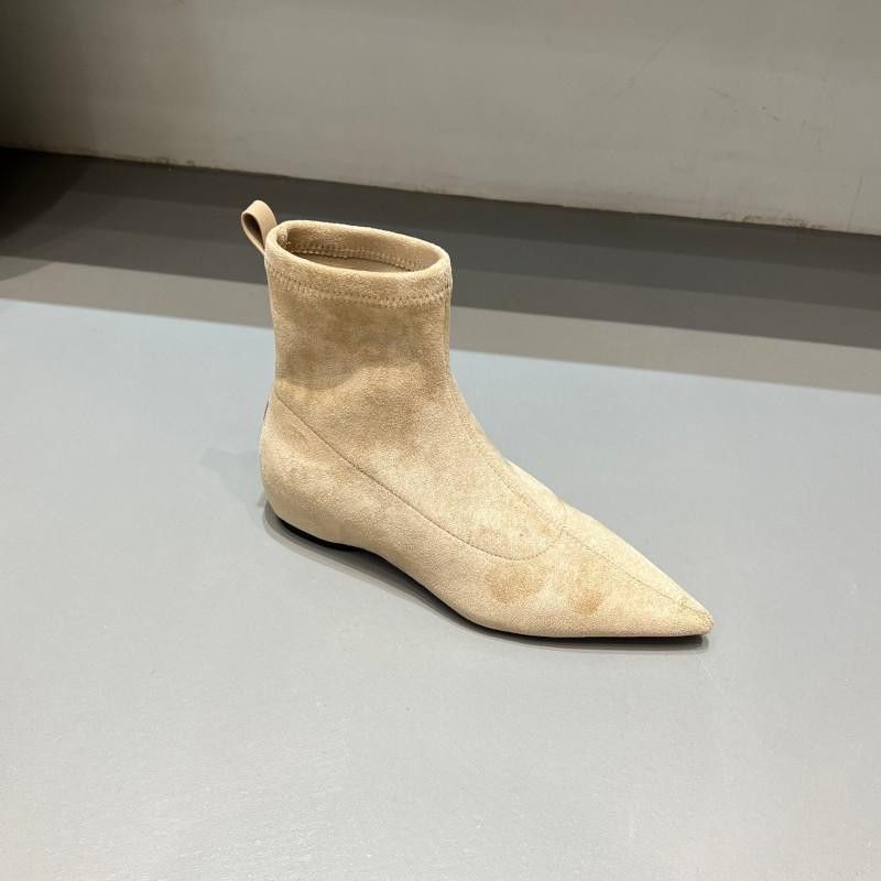 Damen spitz zulaufende Sock‑Stiefeletten aus Velourslederoptik mit engem Schaft Shop Nory