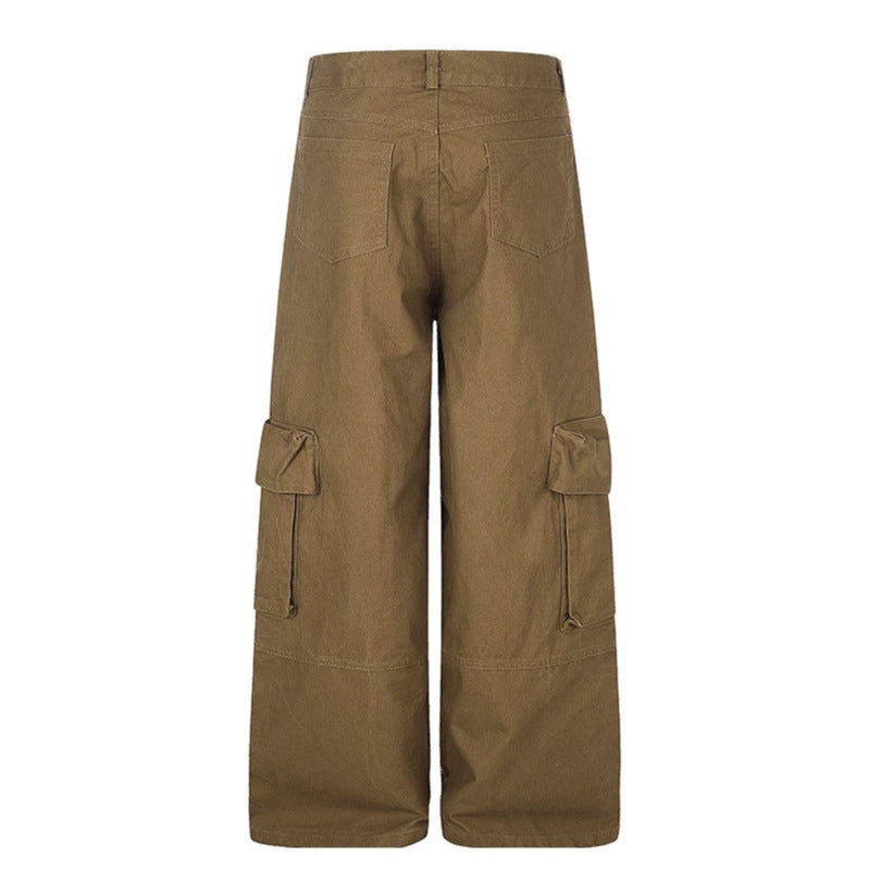 Damen weite Cargo‑Culotte‑Hose mit Graffiti‑Print und großen Klappentaschen Shop Nory