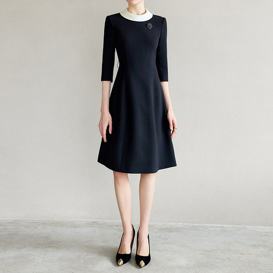 Damen Elegantes Midikleid mit Taillengürtel Shop Nory