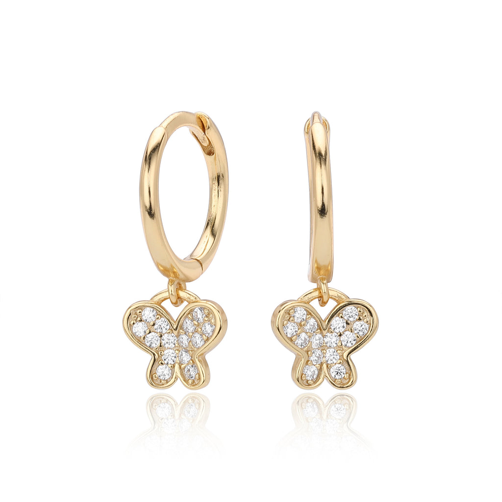 Damen Ohrhänger mit funkelndem Schmetterlingsdesign aus hochwertigem 925 Sterling Silber Shop Nory