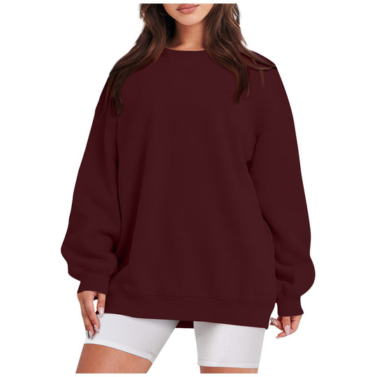 Damen nan Longline-College-Sweatshirt mit geripptem Saum, Raglanärmeln und angerauter Innenseite Shop Nory
