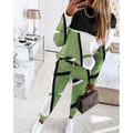 Damen trendy Sweatanzug mit grafischem Muster