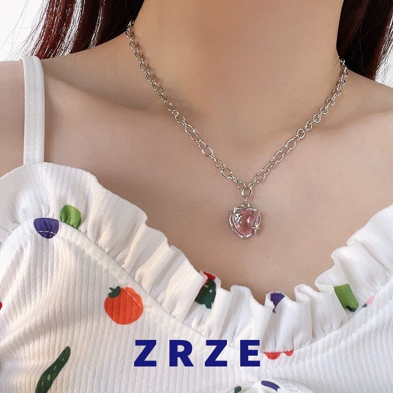 Damen Kette mit herzförmigem Anhänger und robustem Gliederdesign Shop Nory