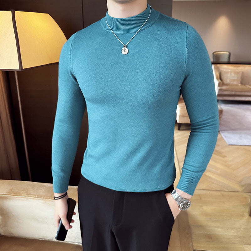 Herren modischer Pullover mit hohem Kragen und eleganter Passform