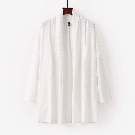 Unisex Offene Kimono-Cardigan aus leichter Baumwoll-Leinen-Mischung Shop Nory