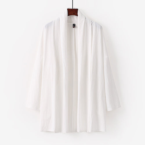 Unisex Offene Kimono-Cardigan aus leichter Baumwoll-Leinen-Mischung Shop Nory