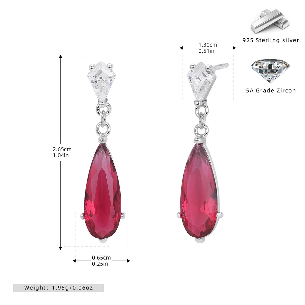 Damen Ohrhänger mit funkelnden Tropfen-Zirkonen aus hochwertigem 925 Sterling Silber Shop Nory