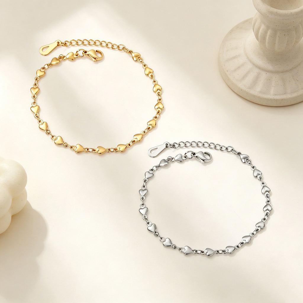 Damen Herzförmiges Edelstahl Armband Shop Nory