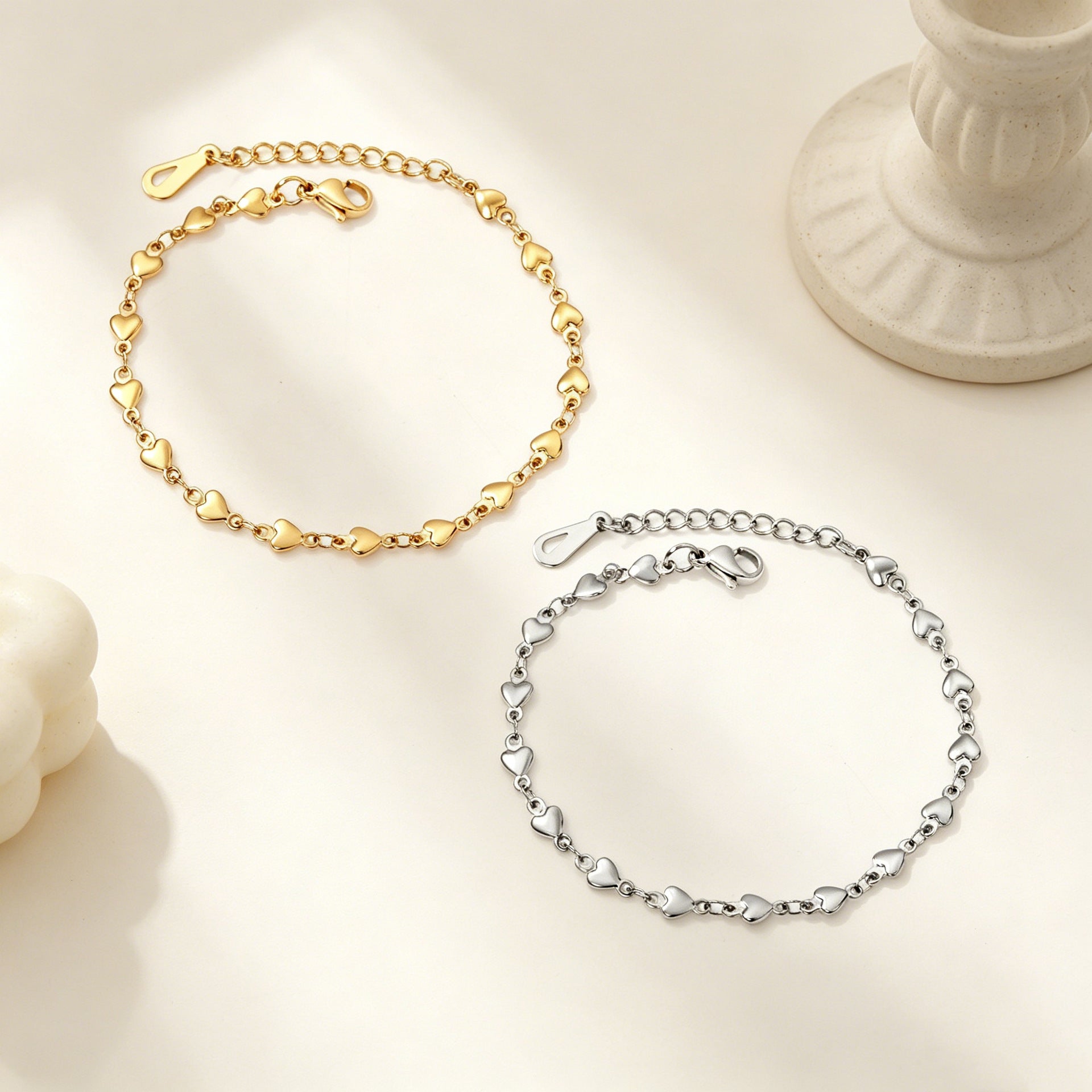 Damen Herzförmiges Edelstahl Armband Shop Nory