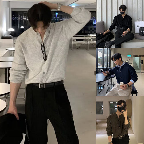 Herren Stilvoller Langarm Cardigan Shop Nory