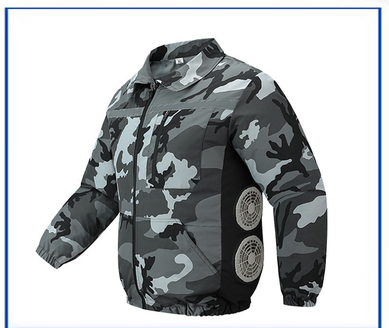 Unisex nan kühlende Ventilationsjacke mit integrierten seitlichen Lüftern und atmungsaktivem Funktionsmaterial Shopnory